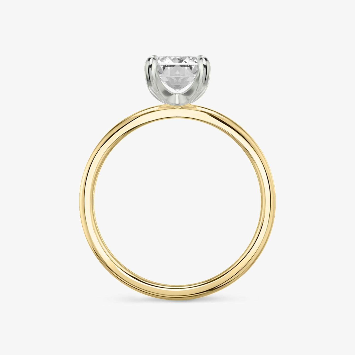 The Classic Two Tone | Emerald | 18k | 18k Yellow Gold and Platinum | Band: Plain | Diamond orientation: vertical | Carat weight: See full inventory