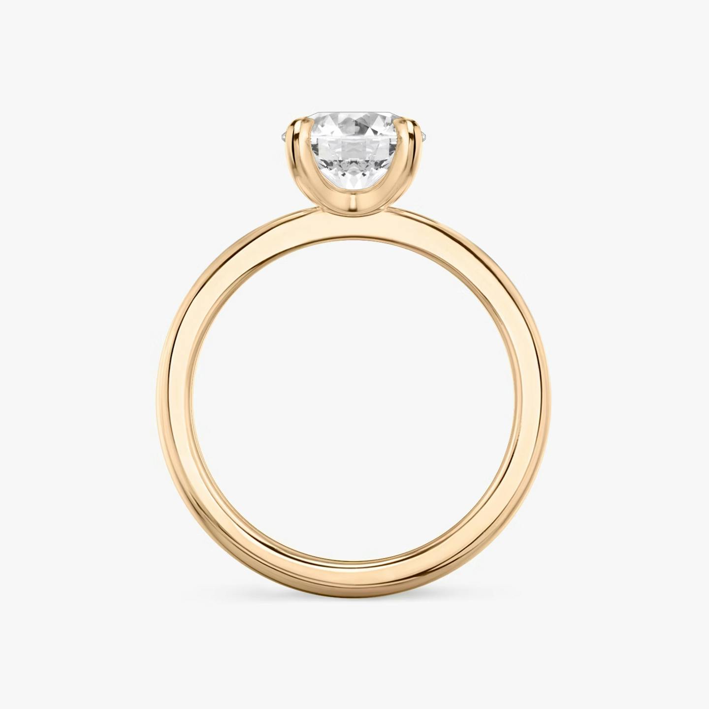 The Tapered Classic | Round Brilliant | 14k | 14k Rose Gold | Band: Plain | Carat weight: 1 | Diamond orientation: vertical