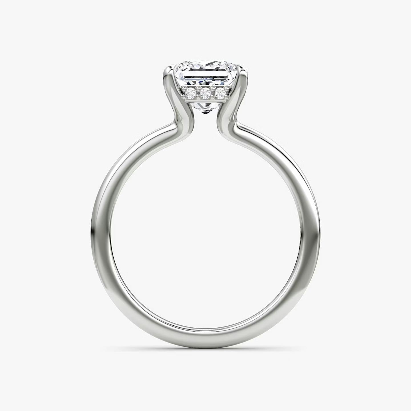 The Floating Solitaire | Princess | 18k | 18k White Gold | Band: Plain | Diamond orientation: vertical | Carat weight: See full inventory