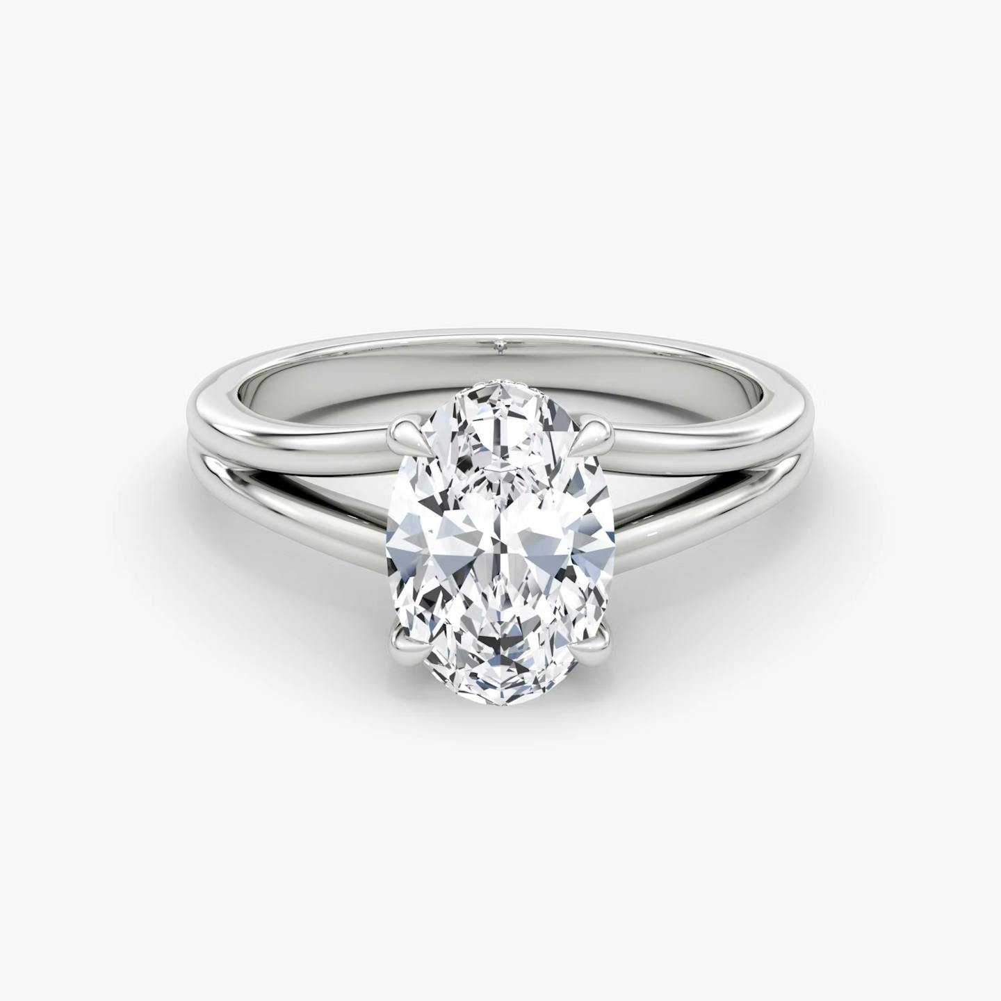 The Floating Split Band | Oval | 18k | 18k White Gold | Band: Plain | Diamond orientation: vertical | Carat weight: See full inventory