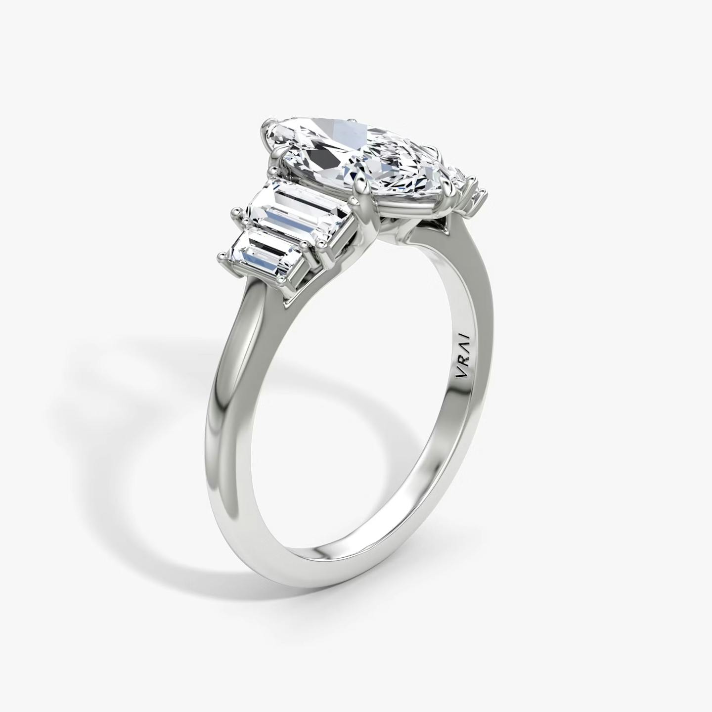 The Five Stone Heirloom | Pavé Marquise | 18k | 18k White Gold | Diamond orientation: vertical | Carat weight: See full inventory
