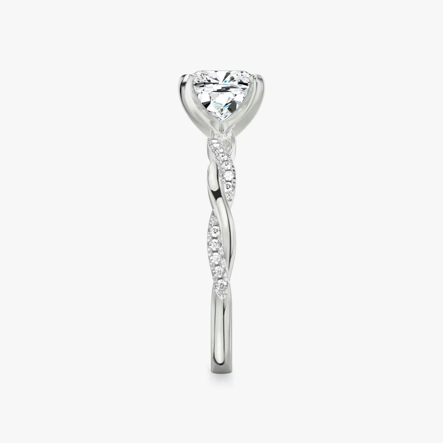 The Twisted Classic | Pavé Cushion | 18k | 18k White Gold | Band: Pavé | Diamond orientation: vertical | Carat weight: See full inventory