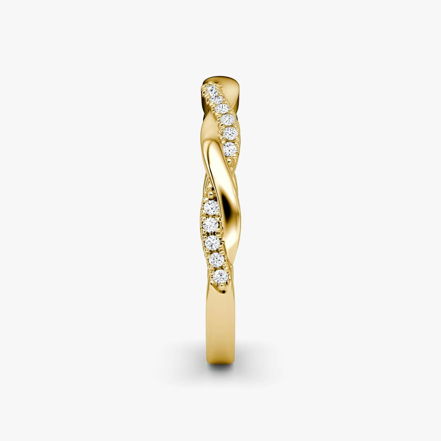 The Twisted Band | 18k | 18k Yellow Gold | Band: Pavé